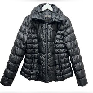 Kenneth Cole Reaction Women's Sleek Black Puffer Coat Size Large